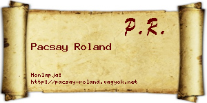 Pacsay Roland névjegykártya